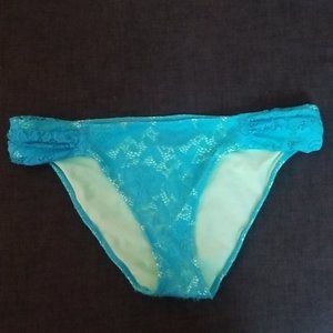 2/$25 or 3/$30 Victoria's Secret Blue Lace Overlay Cheeky Bikini Bottom SzM